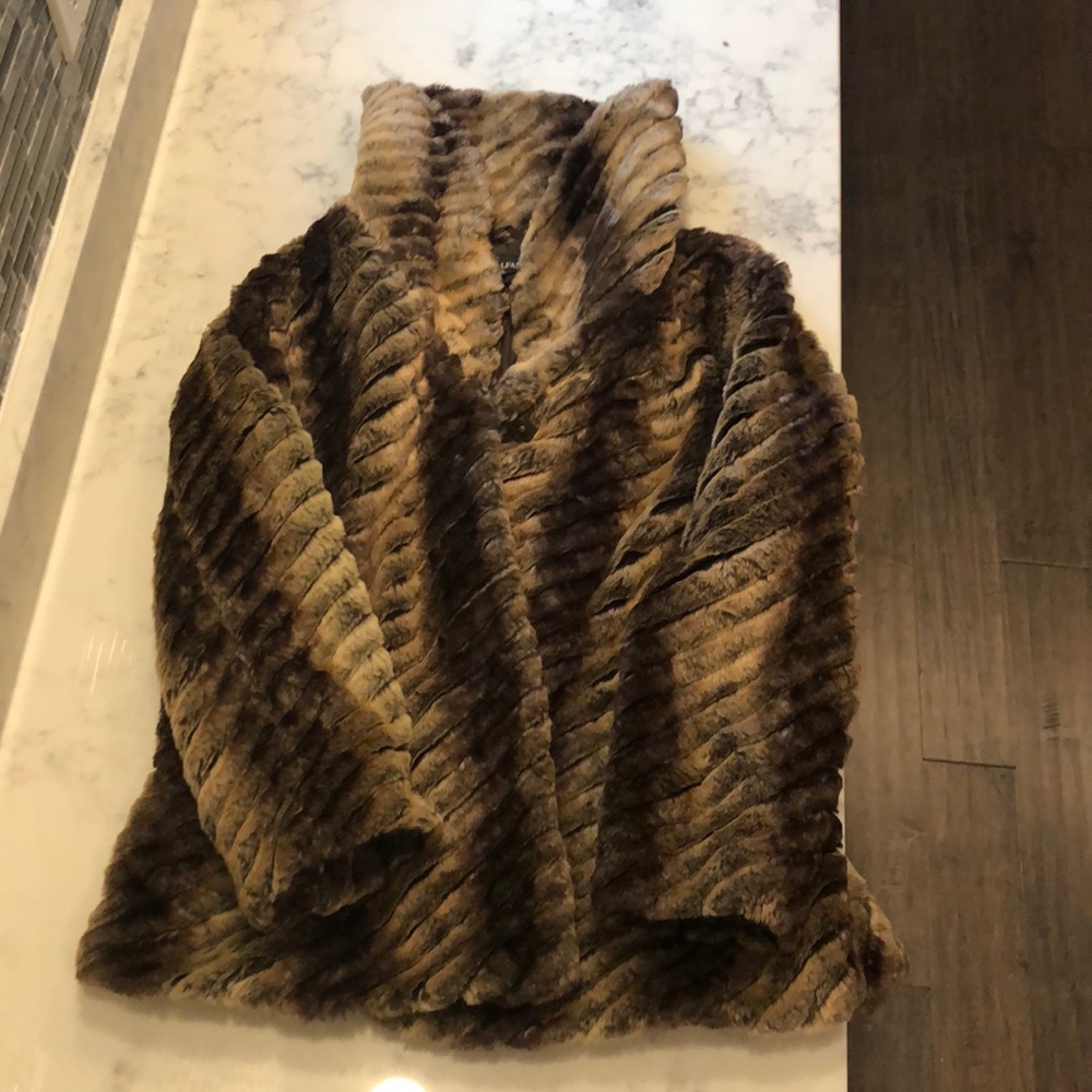 Faux fur dress coat